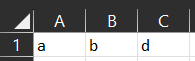 The output of the formula: =TEXTSPLIT("a|b||d","|",,TRUE). 3 cells are populated on the same row, with values a,b, & d respectively.